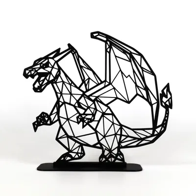 Charizard Hình Học Low Poly - Mô Hình In 3D