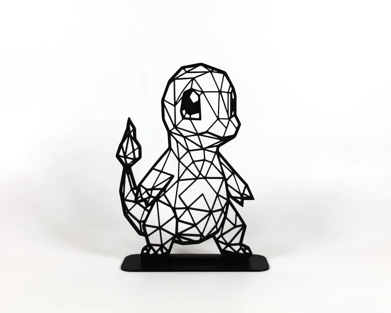 Mô Hình Charmander Hình Học Low Poly Sắc Nét - Image 1