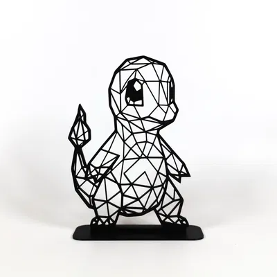 Mô Hình Charmander Hình Học Low Poly Sắc Nét