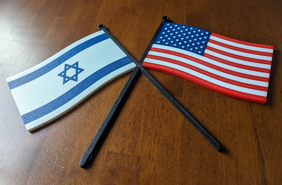 Cờ Tình Hữu Nghị Israel - Mỹ, Đa Vật Liệu - Image 1