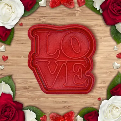 Khuôn Cắt / Dập Bánh Quy Valentine - Dấu Hiệu LOVE