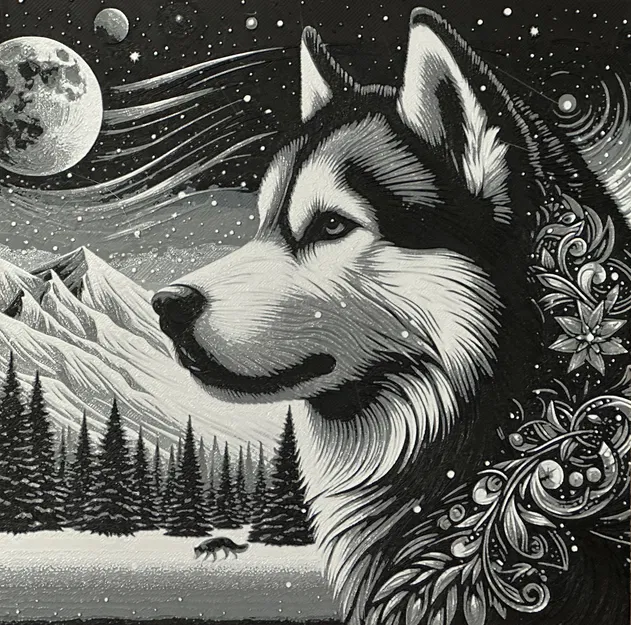 Husky Tuyết 2 - Tô màu bằng Filament - Image 1