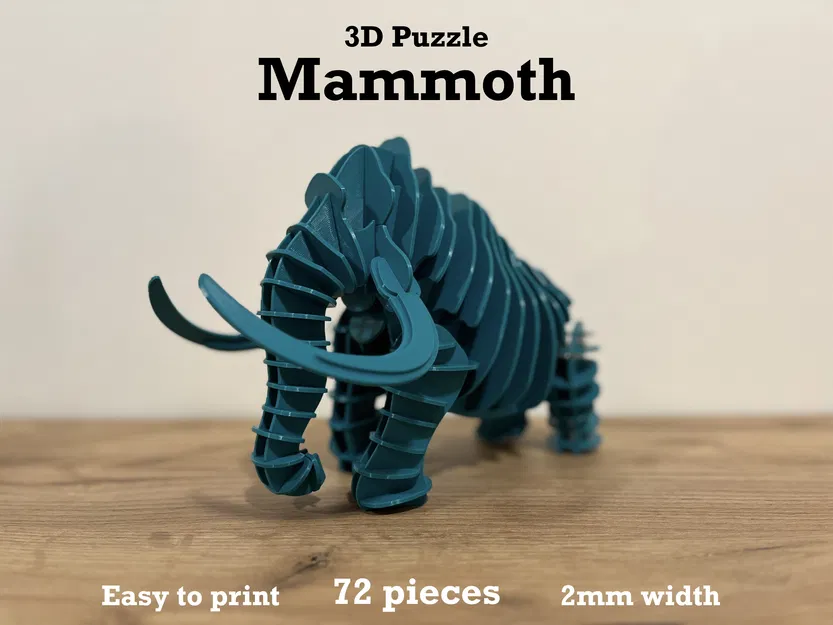 Mô hình "Mammoth" 3D Puzzle - 72 Mảnh Ghép - Image 1