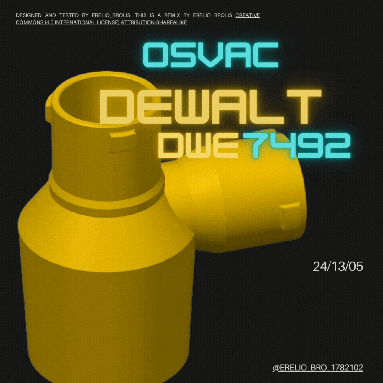 Adapter osVAC M32-M32-D60 cho Dewalt 7492 - Thumbnail 1