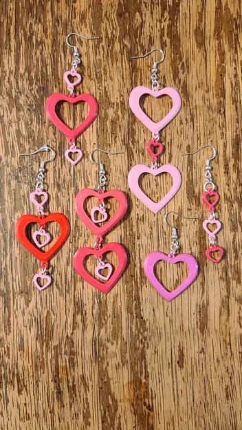 Bông Tai Tim Nhiều Tầng Có Biến Thể - Image 1