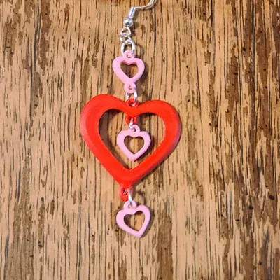 Bông Tai Tim Nhiều Tầng Có Biến Thể