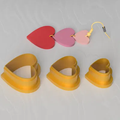 Khuôn Cắt Đất Sét Hình Ba Trái Tim Nhân Ngày Valentine