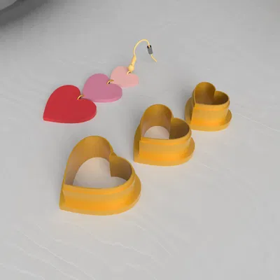 Khuôn Cắt Đất Sét Hình Ba Trái Tim Nhân Ngày Valentine