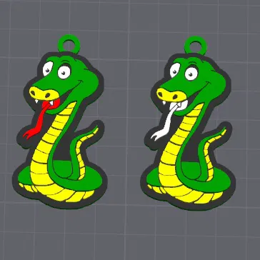 Móc khóa/Mặt dây chuyền hình con rắn Drake dễ thương