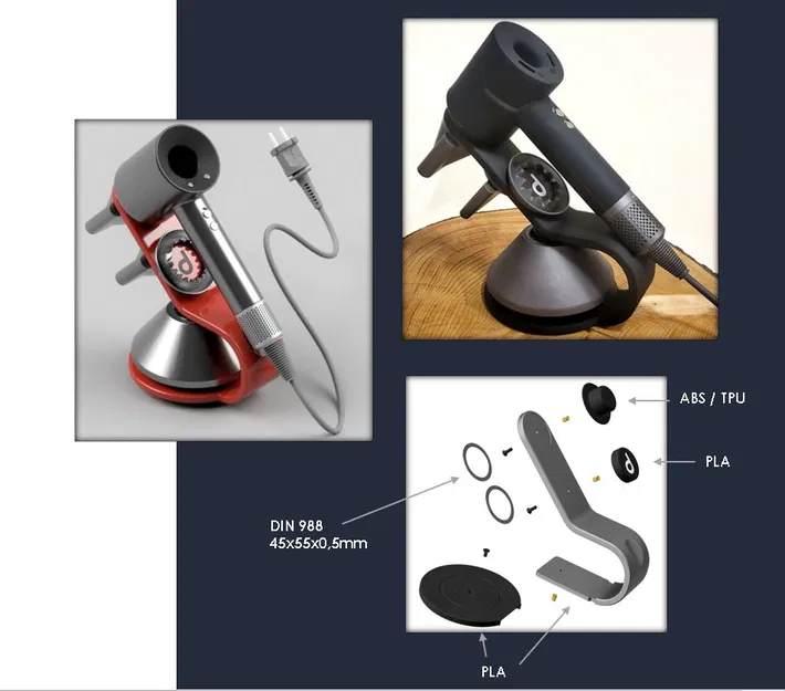 Giá Đỡ Máy Sấy Tóc Dyson Supersonic Có Chỗ Cất Phụ Kiện - Image 1