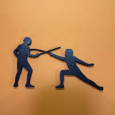 Tranh Trang Trí Tường Kiếm Thuật Art Deco Gắn Tủ Lạnh