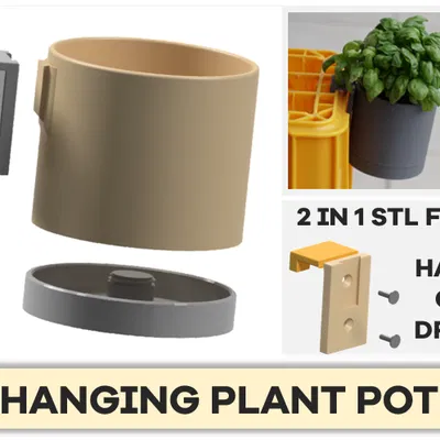 [v2] Chậu Cây Treo - Chậu có Móc Treo và Thoát Nước. Lọ Trồng Rau Thơm Treo Tường có Móc.