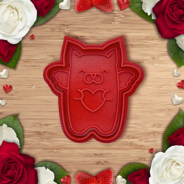 Khuôn Cắt Bánh Valentine Mèo Yêu Thương - Image 1