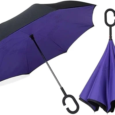 Cán dù gấp hình chữ C chống gió