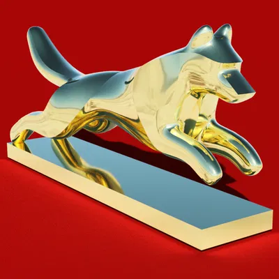 Tượng Chó Nhảy Không Cần Support