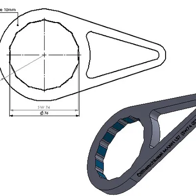 Dụng cụ mở lọc nhớt MANN Ø76 SW74