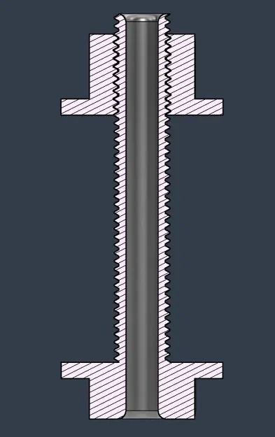 Ống nối PTFE dài 42mm từ hộp đựng đến tủ máy in - Image 2