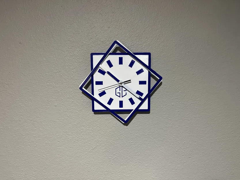 Đồng hồ vuông với kim vuông xoay - Image 1