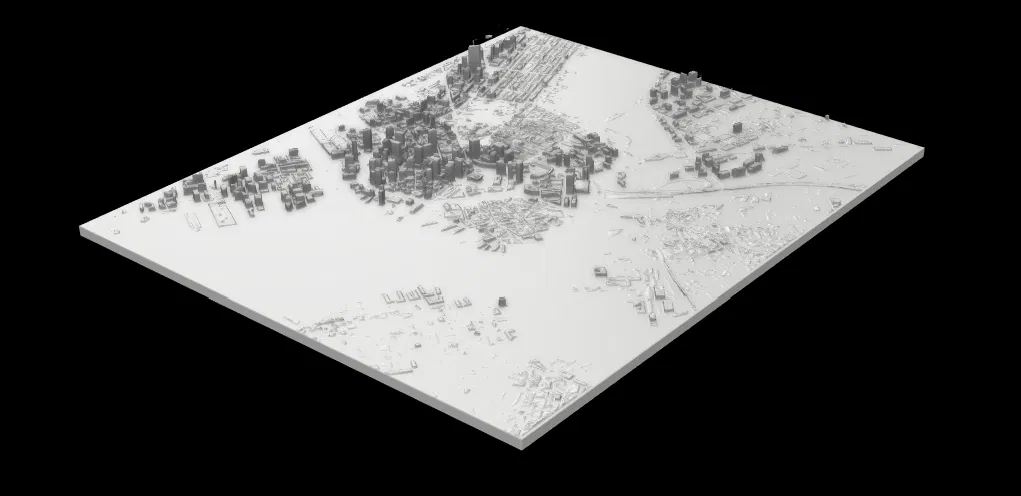 Mô hình nghệ thuật tường 3D Cảnh quan Thành phố Boston - Image 1