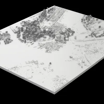 Mô hình nghệ thuật tường 3D Cảnh quan Thành phố Boston