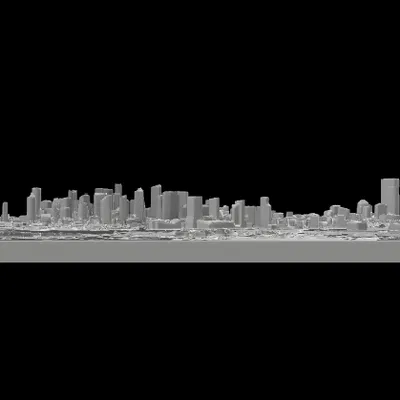 Mô hình nghệ thuật tường 3D Cảnh quan Thành phố Boston