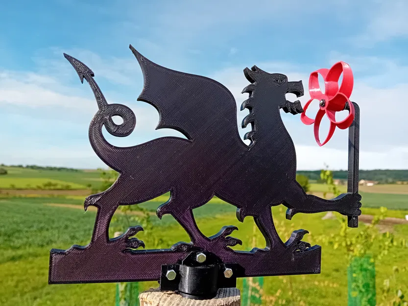 Chong chóng Thời tiết Rồng Kèm Cối Xay Gió - Image 1