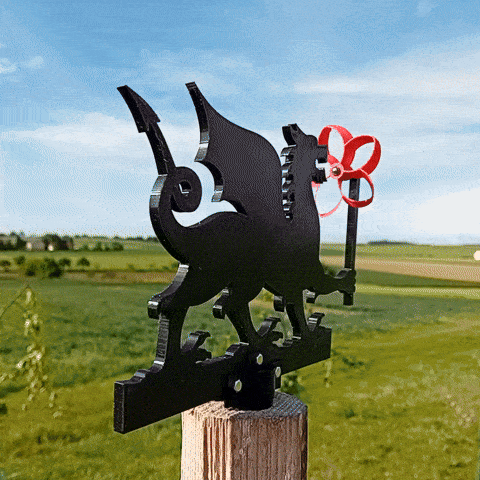 Chong chóng Thời tiết Rồng Kèm Cối Xay Gió - Thumbnail 2