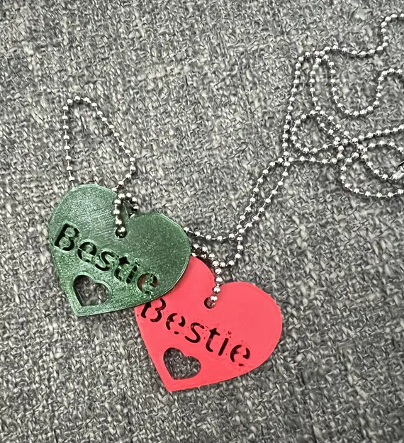 Móc khóa/Vòng cổ/Ba lô trái tim Bestie - Image 1