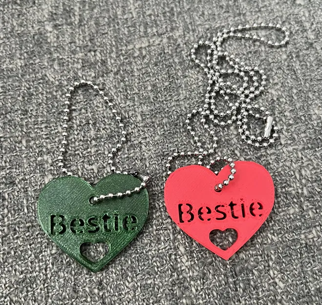 Móc khóa/Vòng cổ/Ba lô trái tim Bestie - Image 2