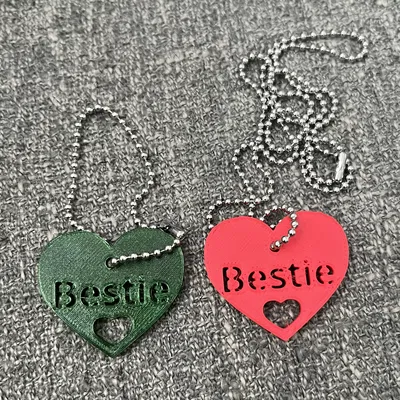 Móc khóa/Vòng cổ/Ba lô trái tim Bestie