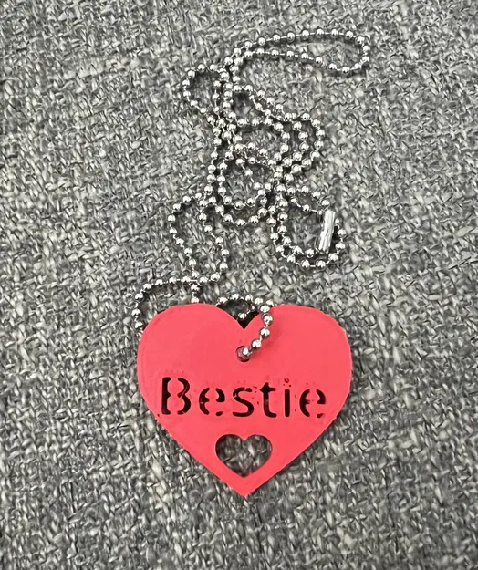 Móc khóa/Vòng cổ/Ba lô trái tim Bestie - Image 4