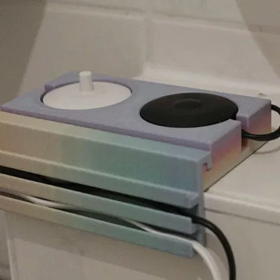 Giá đỡ bàn chải điện Oral-B đôi kiêm bộ tổ chức cáp ép khớp