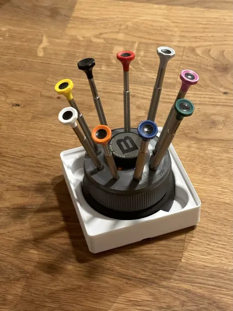 Khay Gridfinity 2x2 cho đế tuốc nơ vít Bergeon 30081-S (trụ 68mm) - Image 1