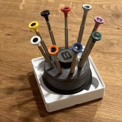 Khay Gridfinity 2x2 cho đế tuốc nơ vít Bergeon 30081-S (trụ 68mm)