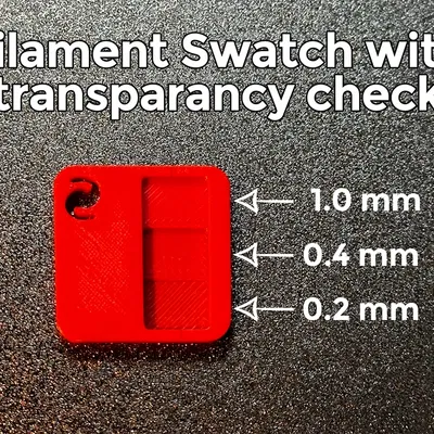 Mẫu kiểm tra độ trong suốt sợi filament (0.2, 0.4, 1.0 & 2.0 mm)