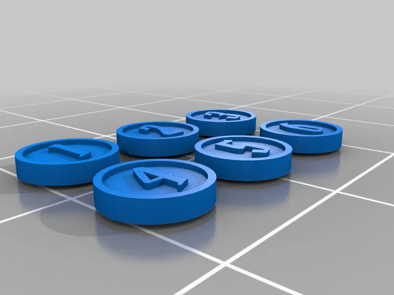 Token Đánh Số Kẻ Thù Gloomhaven - In Resin Phẳng Trên Khay - Image 2