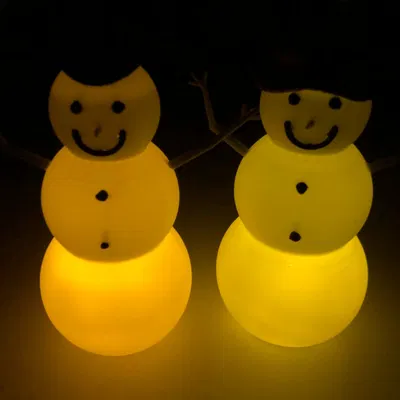 Người Tuyết với Đèn Trà LED (OpenSCAD)