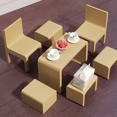 Mô hình Nội thất Nhà búp bê Tỷ lệ 1:12 - In Liền Khối