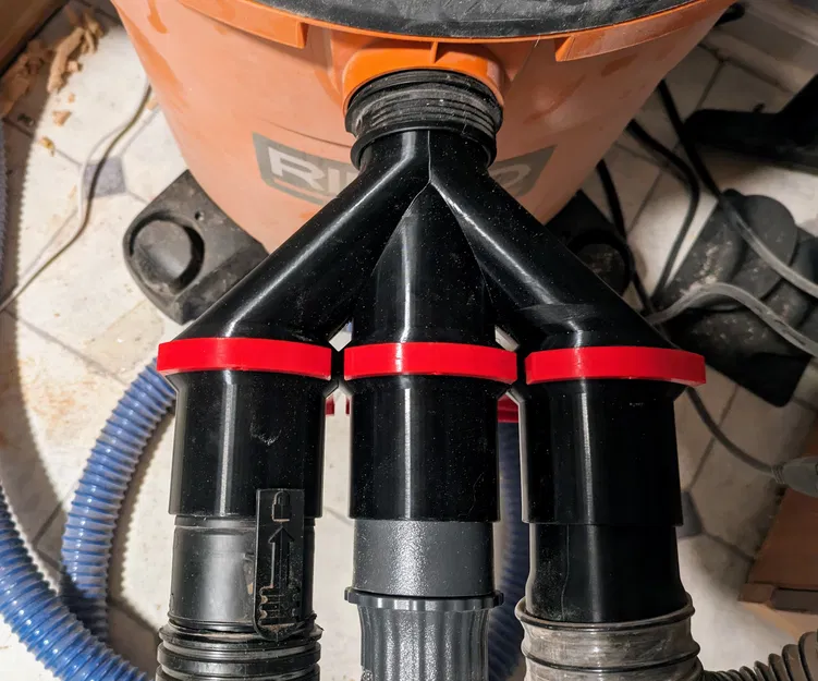 Bộ chia 2 và 3 ngả có cửa van cho máy hút bụi 2 1/4" (Ridgid) - Image 1