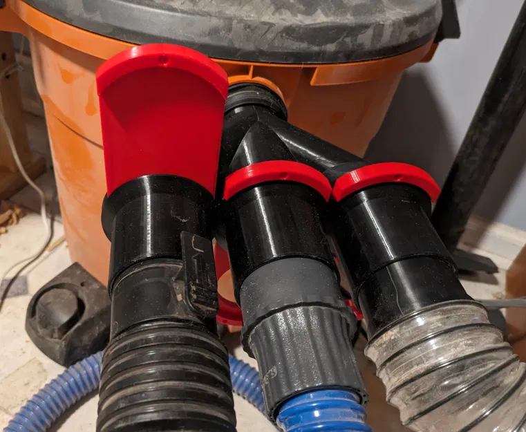 Bộ chia 2 và 3 ngả có cửa van cho máy hút bụi 2 1/4" (Ridgid) - Image 2