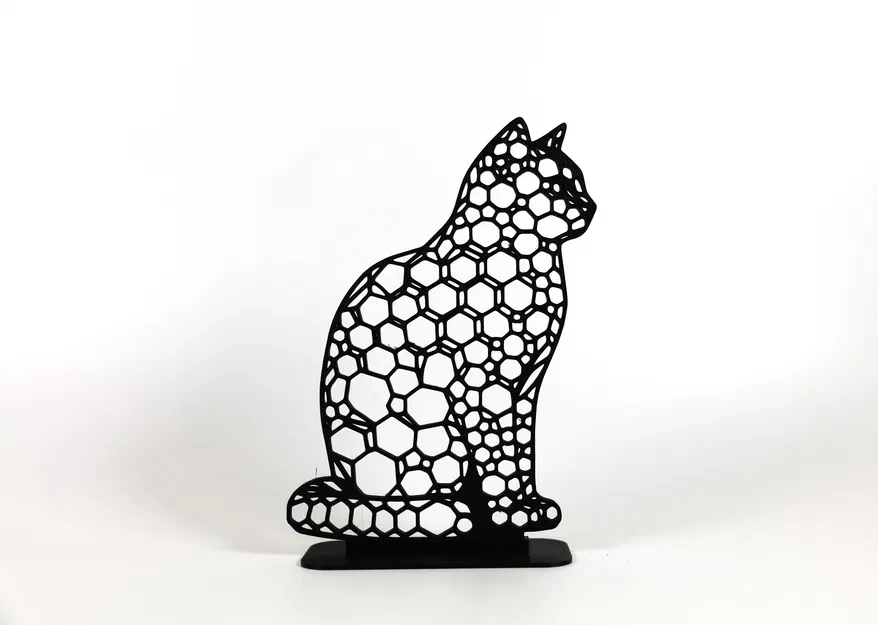 Mèo Hình Khối 3D Phong Cách Geometric Low Poly - Image 1