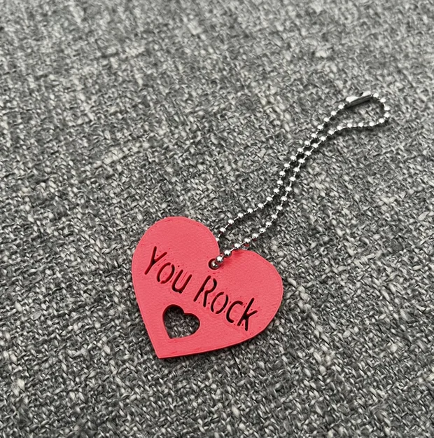 Móc khóa/Balo/Dây chuyền hình trái tim "You Rock" - Image 1