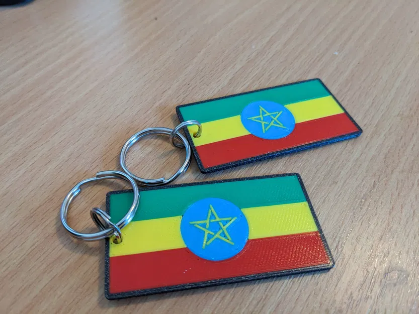 Móc Khóa Cờ Ethiopia Đa Sắc - Image 1