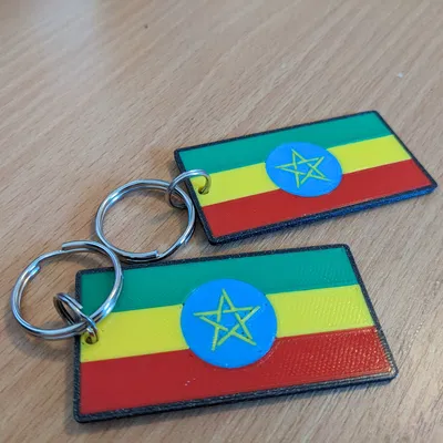 Móc Khóa Cờ Ethiopia Đa Sắc