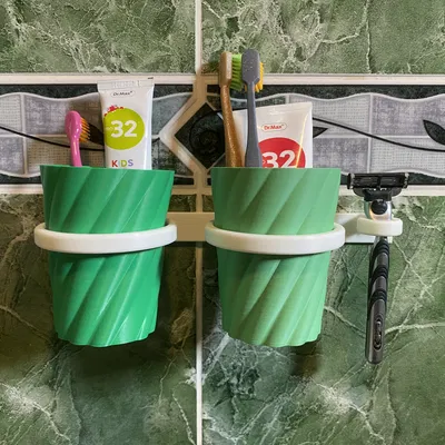 Giá Đựng Ly + Ly Cho Phòng Tắm