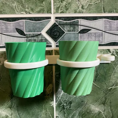 Giá Đựng Ly + Ly Cho Phòng Tắm