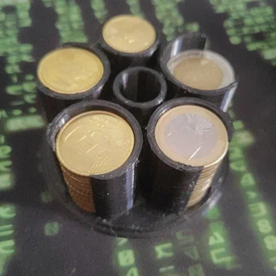 Hộp đựng tiền xu euro để bàn