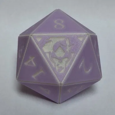 Xúc xắc D20 lấy cảm hứng từ Baldur's Gate 3, lắp ráp snap-fit - bản đổi màu filament