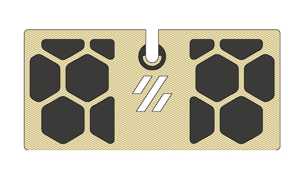 Voron 2.4r2 300mm - Chân váy Giữa Sau Có Lỗ Luồn Dây - Image 2