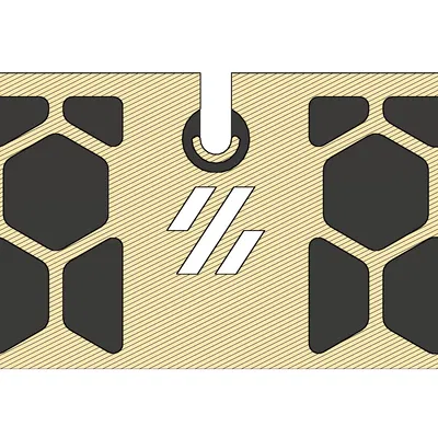 Voron 2.4r2 300mm - Chân váy Giữa Sau Có Lỗ Luồn Dây